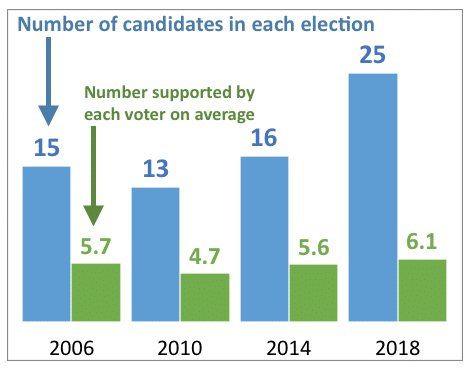 Average council candidates NOITL 2018