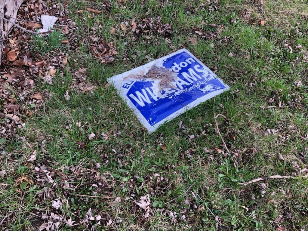 Election sign corner of Mary and Mississauga April 23 2019